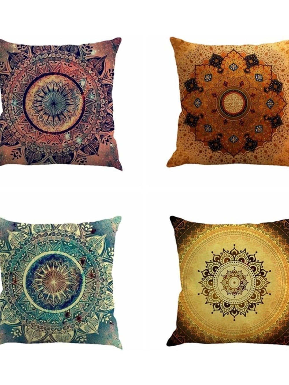 Bohemian Mandala Accent Pillow Covers - Multi-Color